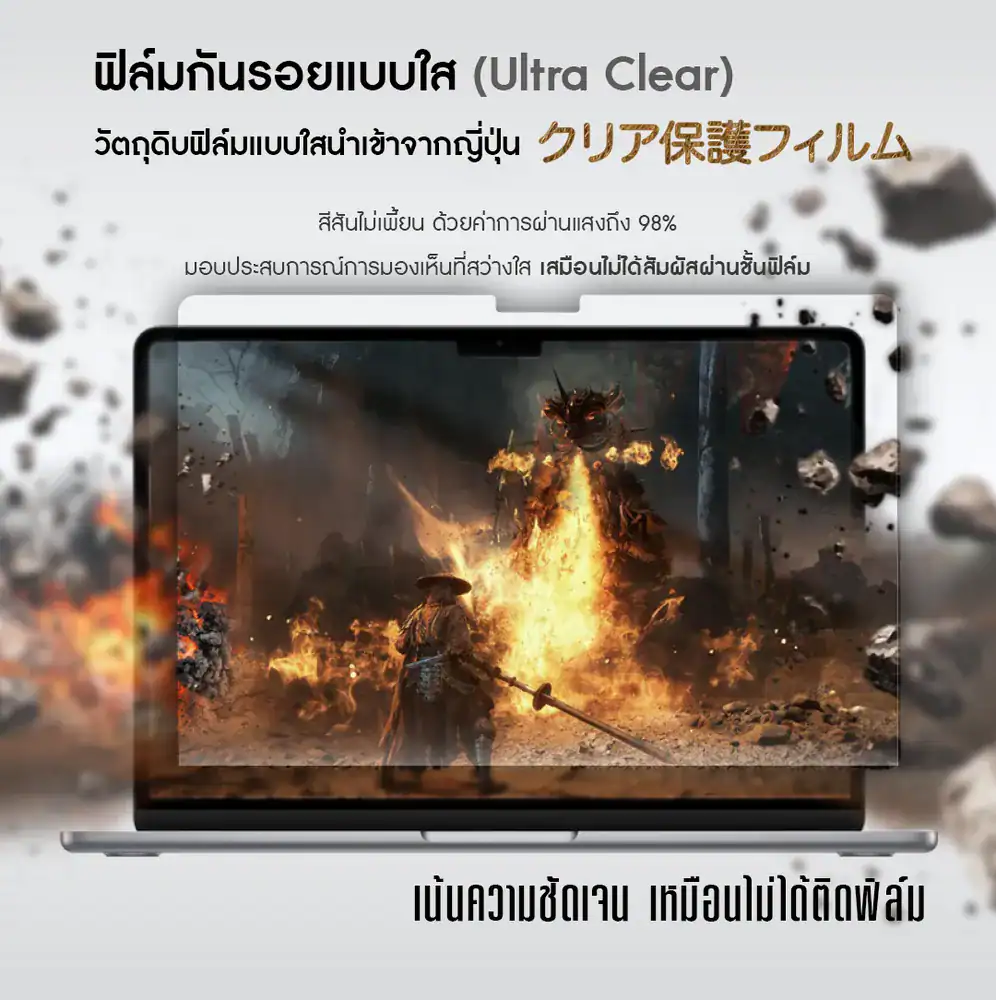 ฟิล์มกันรอยแบบใส Ultra Clear ของ MAXIMUM สีไม่เพี้ยน ภาพคมชัดเหมือนไม่ได้ติดฟิล์ม