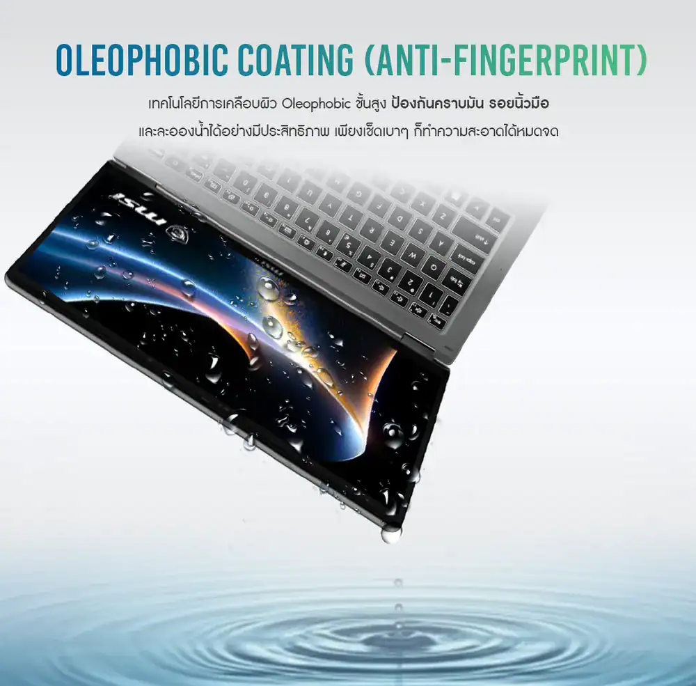 ฟิล์มด้าน MAXIMUM เคลือบ Oleophobic กันคราบมันและละอองน้ำ เช็ดทำความสะอาดง่าย
