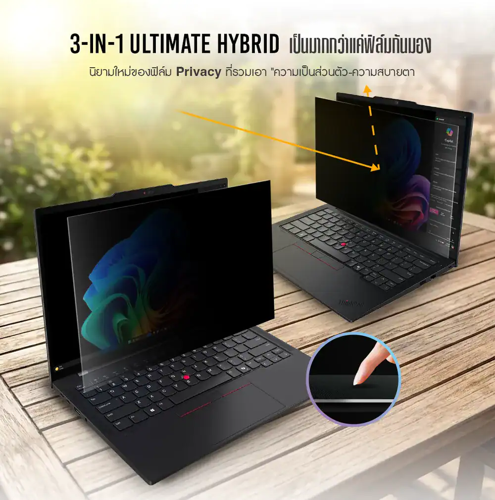 ฟิล์มกันมอง MAXIMUM 3-in-1 กันมอง ตัดแสงสีฟ้า และสัมผัสลื่น
